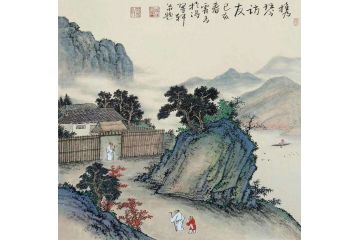 古法山水名家霖青新品《携琴访友》