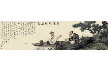 古法山水名家霖青新品《渔樵问答图》