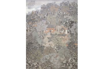 国展入选作品 中美协会员林树昭山水画《群英》