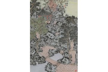 名家书画 中美协会员林树昭山水画《春意》