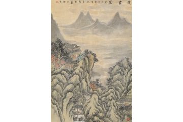 中美协会员林树昭山水画新品《读书图》