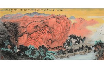 中美协会员林树昭山水画新品《鸿运当头》
