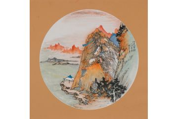 名家书画 中美协会员林树昭山水画《鸿运当头》