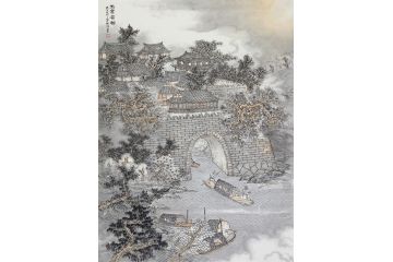 中美协会员林树昭山水画新品《揭阳古八景——玉窑乔榕》
