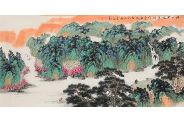 实力派画家 中美协会员林树昭新品山水画《千山不改旧时绿》