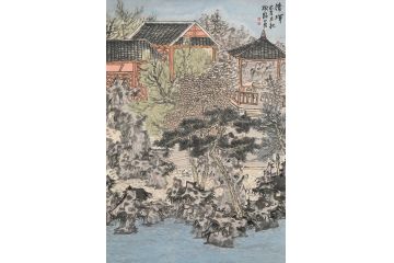 名家书画 中美协会员林树昭山水画《清晖》