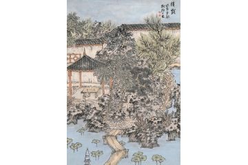 实力派画家 中美协会员林树昭新品山水画《清露》