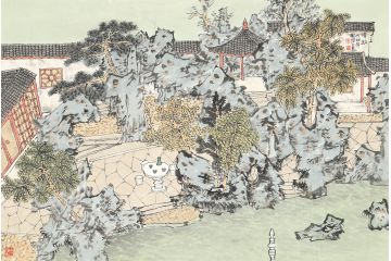 名家书画 中美协会员林树昭山水画《清秋》