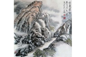 名家字画 马立标新品力作山水画《古道遗韵》