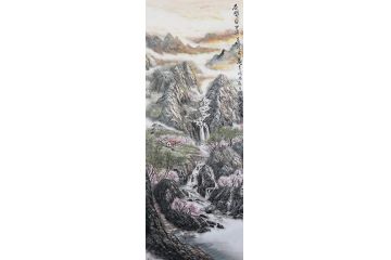 职业画家马立标新品写意山水画《花开盛世源远流长》