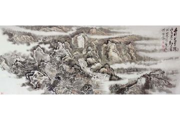 名家字画 马立标新品力作山水画《舟行万里路》