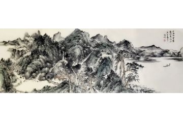 实力派美女画家张婷写意山水画《道由白云尽，春与清溪长》