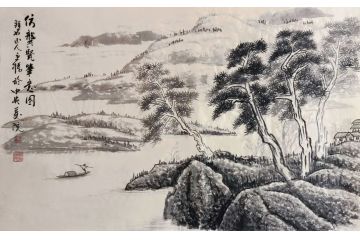 名家字画 马立标新品力作山水画《仿龚贤笔意图》