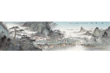实力派山水画家黄开丛仿古精品《松风会友》