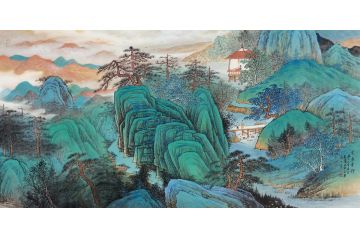 实力派山水画家黄开丛仿古精品《云卷云舒》