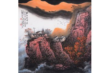 实力派画家张月岗太行山系列山水画《静待秋风过》