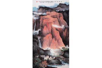 太行山系列国画山水 张月岗新品力作《太行红韵》