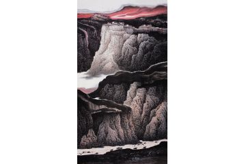 实力派画家张月岗太行山系列山水画《太行朝晖》