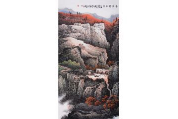 实力派画家张月岗太行山系列山水画《苍茫秋色深》