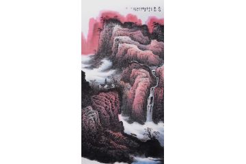 张月岗国画太行山山水画系列作品《太行秋韵》