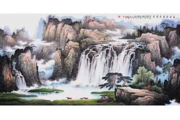 实力派画家张月岗太行山系列山水画《玉溪春暖泉流香》