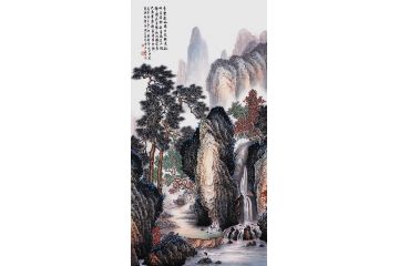 实力派画家张月岗仿古山水画《涧上清吟图》