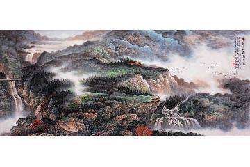实力派画家张月岗太行山系列山水画《锦绣江山万里春》