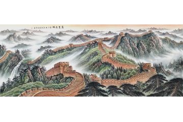 堅實靠山 李國勝新品創作國畫山水畫《萬里長城》