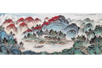 聚宝盆风水画 李国胜新品创作国画《四季纳福》
