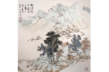 中美协会员吴贞光山水画新品《轻涛松下烹溪月 含露梅边煮岭云》