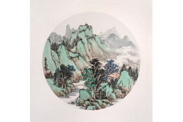 百佳艺术家中美协会员吴贞光山水画《高山流水》