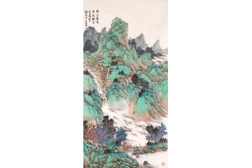 中美协会员吴贞光山水画新品《锦江春色来天地 玉垒浮云论古今》