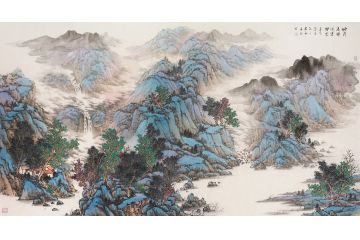 实力派画家中美协会员吴贞光山水画《妙月清禅 水墨烟云》