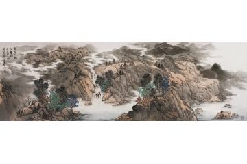 中美协会员吴贞光山水画新品《平岸小桥千峰抱》