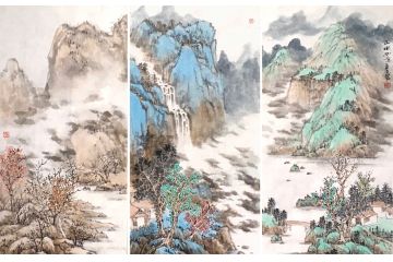 百佳艺术家中美协会员吴贞光山水画《山水如意》