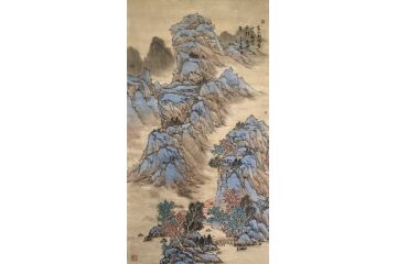 中美协会员吴贞光山水画新品《万山群峰叶初下 秋云无影树无声》