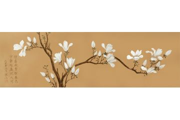寒江 客厅装饰画花鸟画玉兰花作品《玉兰》