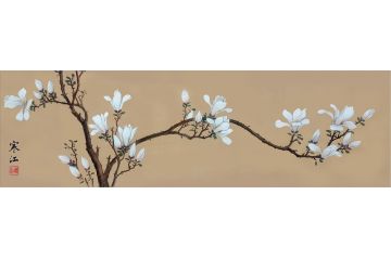 家居装饰画 寒江花鸟画作品《玉兰》