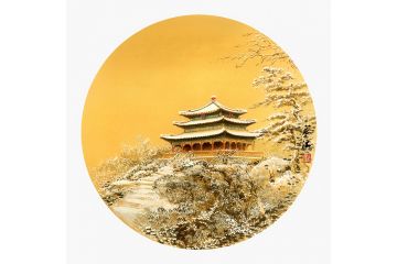 装饰画精品 寒江工笔山水画《景山.万春亭》