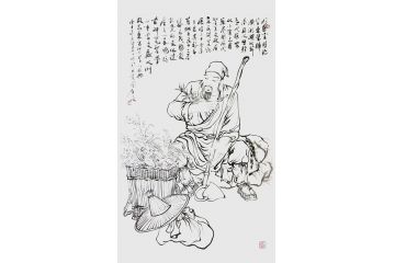 柳子峻写意人物画画《李时珍画像》