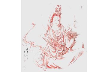 佛教人物画 柳子峻写意人物画《观音图》