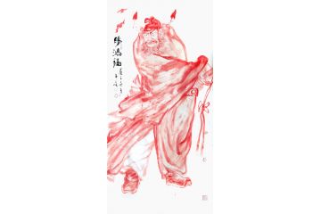 国画钟馗 柳子峻写意人物画《赐鸿福》