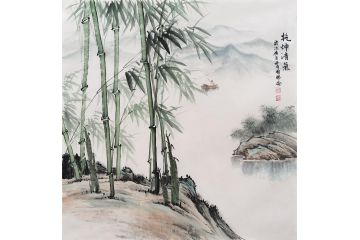 步步高升 李国胜新品小品画竹子《乾坤清气》