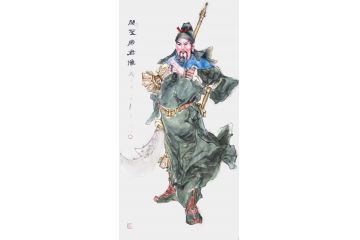 国画关公 柳子峻写意人物画《关圣帝君像》