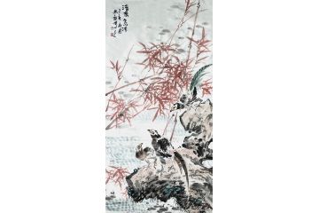 客厅装饰画 郭执铨写意花鸟画《清风高洁》