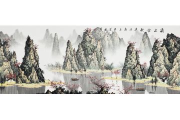 石荣禄最新力作漓江山水画《漓江金秋》