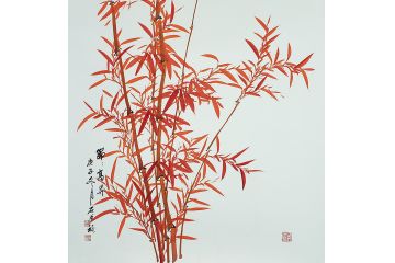 竹报平安 石荣禄竹子写意花鸟画《节节高升》