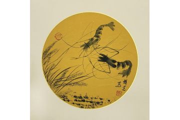 国画虾 于桂芝写意花鸟画《穷款》