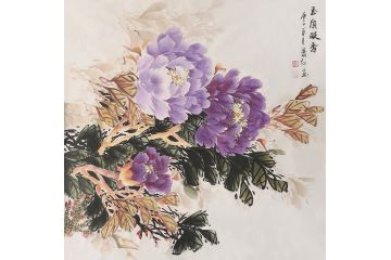 国画牡丹 萧红新品力作花鸟画《玉质凝香》