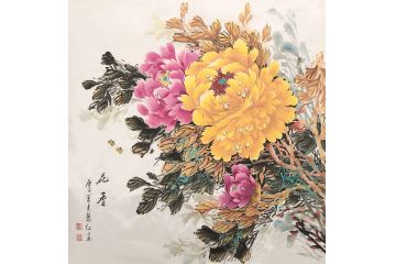 国画牡丹 萧红新品力作花鸟画《花香》